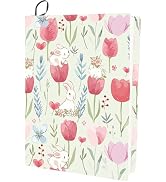 CRASPIRE Flower Stretchable Book Cover Tulip Bunny Pink Washable Reusable Large Nylon Cloth Polye...