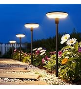 LETMY Solar Pathway Lights Outdoor, 8 Pack Durable Metal Solar Path Lights, Auto On/Off Garden Li...
