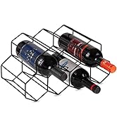 Buruis 9 Bottles Metal Wine Rack, Countertop Free-Stand Wine Storage Holder, Space Saver Protecto...