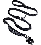 Tactical Dog Leash Bungee Frog Clip Dog Leash Heavy Duty with Car Seat Belt Padded Handle and Ref...