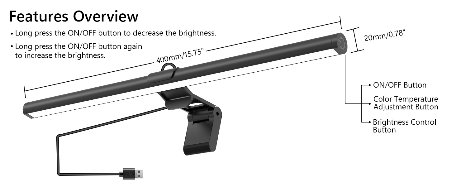 Space Saving for Home Office Gaming Desk Light