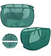 100L Foldable Laundry Basket, Extra Large Collapsible Mesh Pop Up Laundry Hamper, Dirty Clothes H...