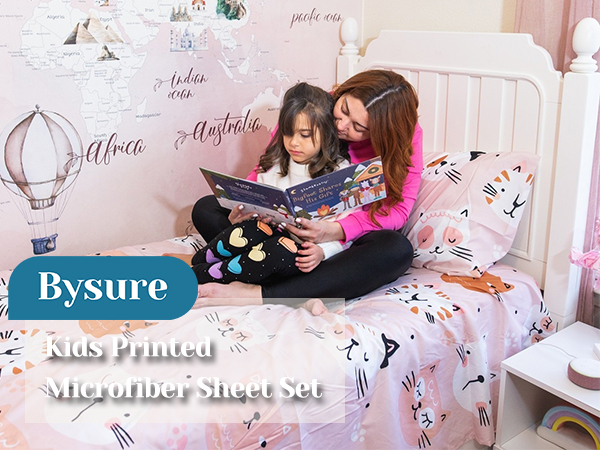 kids pupil printed bed sheets set