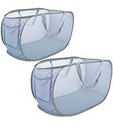 NairSnow Collapsible Laundry Baskets, 2 Pack Pop Up Hamper with Handles, Portable Stair Basket, D...