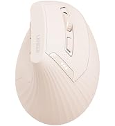 Uineer Ergonomic Wireless Mouse Pink,Bluetooth Vertical Mouse with BT5.0/4.0/2.4G, Rechargeable w...