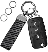 OHKYOOT Leather Car Keychain,Carabiner Clip Key Fob Keychain for Home Car Keys Women Men