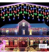 Lomotech Christmas Icicle Lights - 32Ft 8 Modes Waterproof Christmas Lights Connectable with Time...