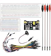 Minidodoca Breadboard Kit with Power Supply Module, Jumper Wires,Battery Clip,830 & 400 tie-Point...