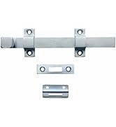 QCAA Heavy Duty Surface Bolt, Steel, 8", Brushed Chrome Finish, 1 Pack, Made in Taiwan