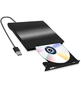 External CD/DVD Drive for Laptop, USB 3.0 Portable DVD CD+/-RW Drive Slim DVD/CD ROM Rewriter Bur...