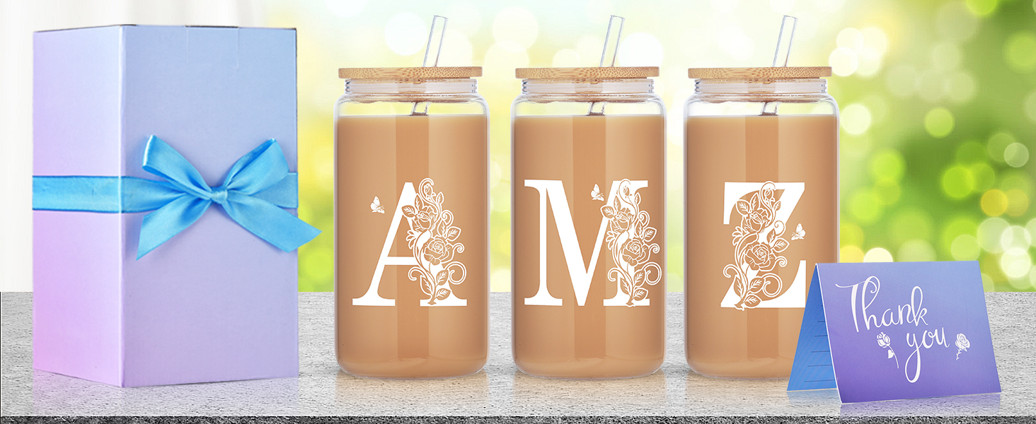 initial glass cups