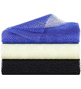 3 Pcs African Net Sponge, African Exfoliating Net Bath Sponge Body Scrubber Net Washcloth Back Sc...
