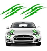 Wevdn 2 PCS Car Claw Mark Stickers, Automotive Vinyl Claw Mark Decals for Hood Headlight, Univers...