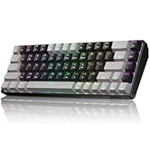 DIERYA DK68 60% Wireless Mechanical Gaming Keyboard, 3 Modes Bluetooth/2.4GHz/USB-C with Red Line...
