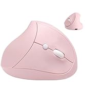 Wireless Mouse Ergonomic Vertical Pink Rechargeable Silent Upright Comfortable Carpal Tunnel Ergo...