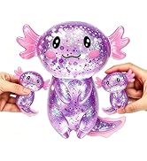 Jiezipeasy Axolotl Fidget Toy, Soft Squishy Stress Relief Toy for Adults and Kids, Glitter Sensor...