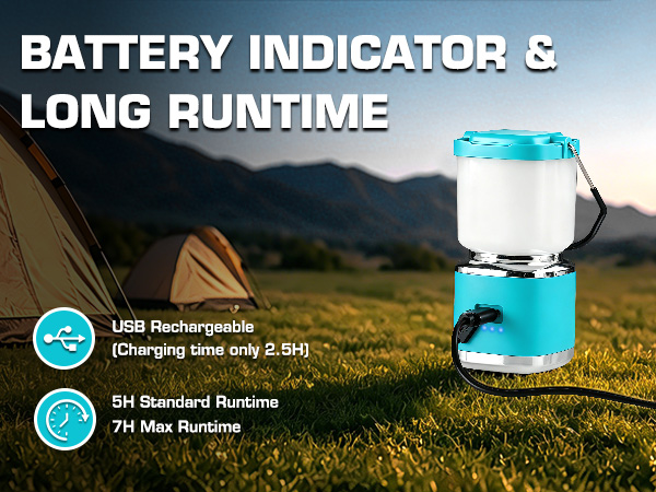 Battery indicator & long runtime