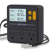 DIGITEN Day-Night Reptile Temperature Controller with Timer | 3-Stage Thermostat Outlet, Cooling ...
