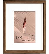 Fun Memories 8x10 Oak Picture Frame for Wall, 8x10 Frame with Matted to 5x7, Solid Wood Picture F...