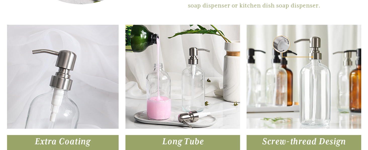 Hand Soap Dispenser glass soap dispenser with pump soap dispenser Dish Soap Dispenser for Kitchen