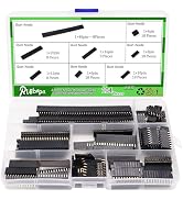 Ruibapa 2.54mm Female Pin Header Socket Connector Strip Assortment Kit Straight Single Row PCB Bo...