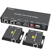 VPFET HDMI Extender Splitter 1 in 2 Out Over Cat5e or 6 Ethernet Adapter Up to 165FT HD1080P60Hz ...