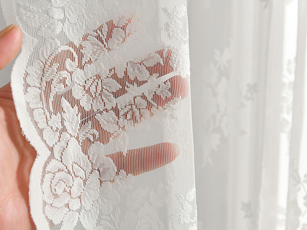 Kotile delicate lace curtains for bedroom ivory sheer lace curtains 2 panels set for living room