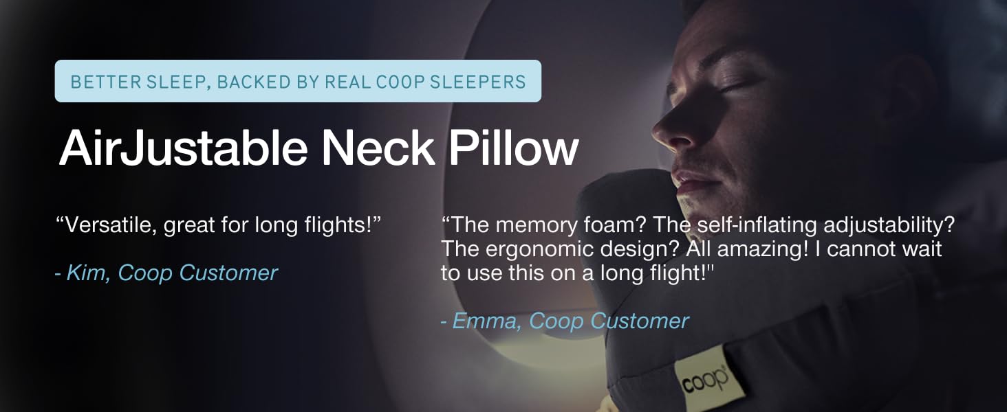 coop sleep goods airjustable travel neck pillow airplane pillow road trip pillow inflatable soft