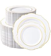 White and Gold Plastic Plates