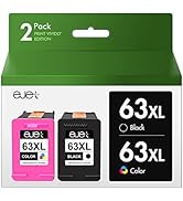 ejet Remanufactured Ink Cartridge Replacement for HP Ink 63 63XL Ink Cartridges for HP Printers O...