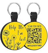 MYLUCKYTAG QR Code Silicone Pet ID Tag Dog Cat Tag, Online Pet Profile, Pet Location Alert Email,...