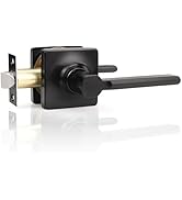 GOBEKOR 1 Pack Matte Black Door Handle Interior Door Handle with Lock Passage Door Handles Black ...
