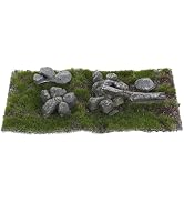 Abaodam Artificial Turf Sand Table Model with Stone Fake Moss Grass Mat for DIY Model Railway Tra...