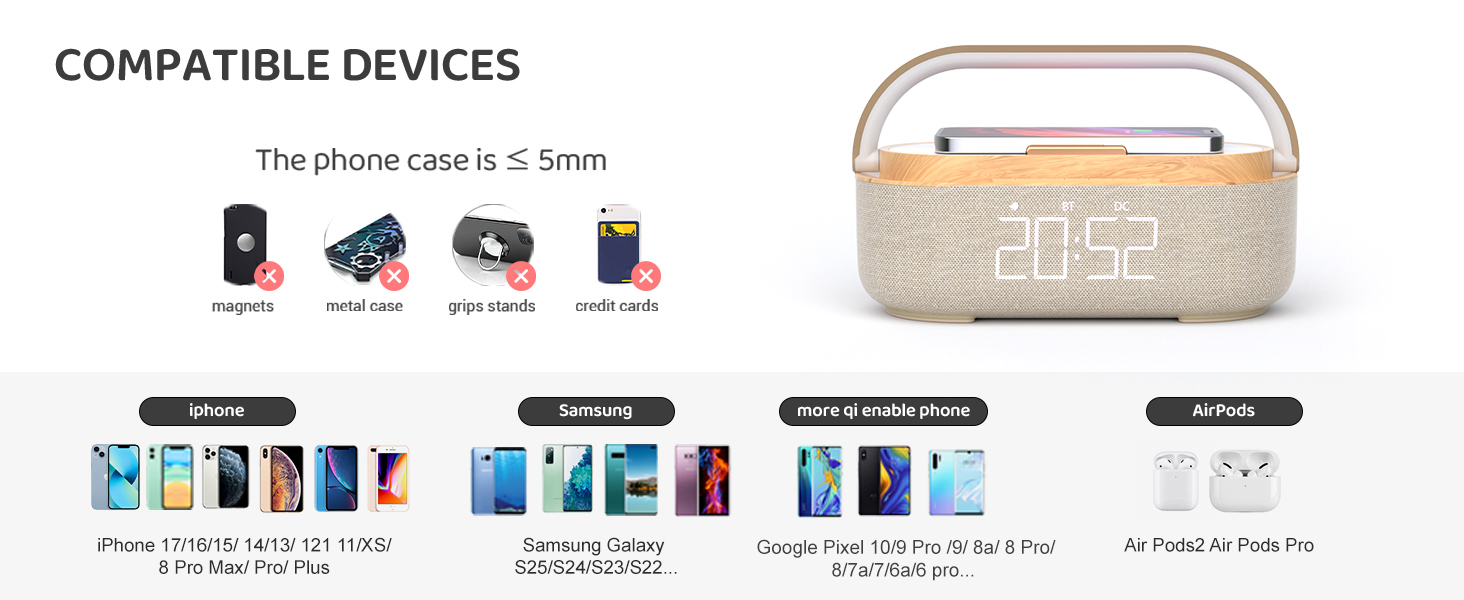 Bluetooth Speaker with Wireless Charger