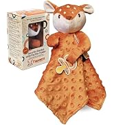 FAWNEST Baby Lovey Security Blanket Newborn - Plush Stuffed Animal with Pacifier Holder, Gender N...