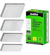 meite 16 Gauge 20 Degree Angled Finish Nails Set, 2000-Pack Assorted Size Project Pack Galvanized...