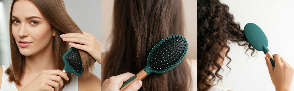 Cushion Brush Round Hair Brush Paddle Brush Volumizing Brush Scalp Massage Brush Anti-Static