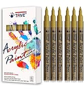 Gold Marker Paint Pens - 6 Pack Acrylic Gold Permanent Marker, 0.7mm Extra Fine Tip Paint Pen for...