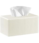 Larger Tissue Box Cover, Modern PU Leather Rectangular Facial Tissue Holder, Minimalist Tissue Or...