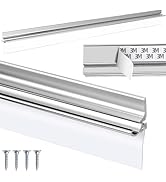 BSFRNF 32" Chrome Framed Shower Door Replacement Drip Rail with Vinyl Sweep Door, Water Deflector...