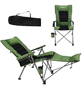 Anmiro Folding Camping Chair for adults-3-in-1 Heavy Duty Foldable Camp Chair with Detachable Foo...