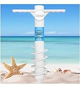 AMMSUN Beach Umbrella Sand Anchor Heavy Duty, Outdoor Umbrellas Base with 5 Spiral Screw, Univers...