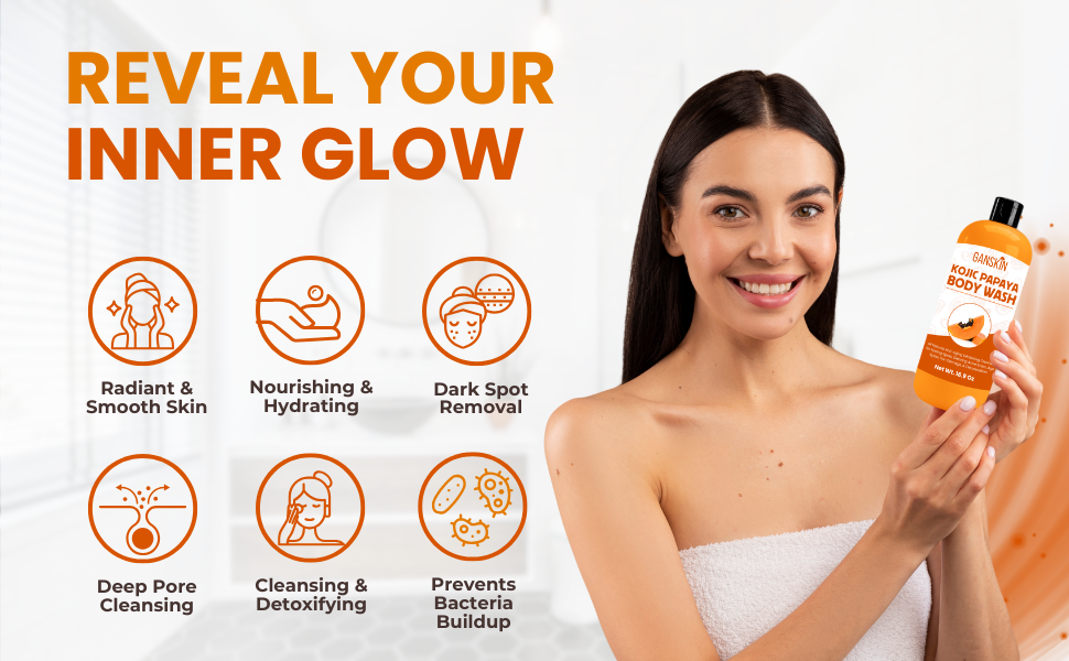 brightening carrot acid body papaya ácido kójico jabón cara gel de baño limpiador