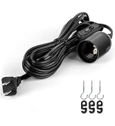 JACKYLED 1 Pack UL-Listed 20Ft Extension Hanging Lantern Cord Cable 360W with E26 E27 Socket On/O...