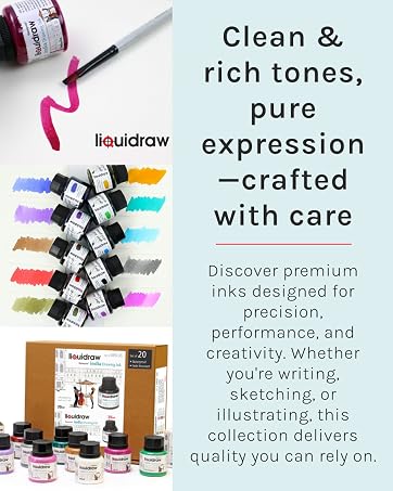 Liquidraw art supplies acrylic inks brush pens calligraphy kits painting sets drawing tools UK