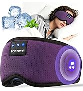 TOPOINT Sleep Mask with Bluetooth Headphones, Breathable Silk Eye Mask for Sleeping Men Women, Bl...