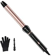 Hahahope 1 Inch Curling Wand for Loose Waves, Extra Long Ceramic Barrel Hair Curler for Medium to...