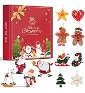 12 PCS Christmas Ornaments Set 2025, Sooez Cute Resin Hanging Decorations for Xmas Tree, Assorted...
