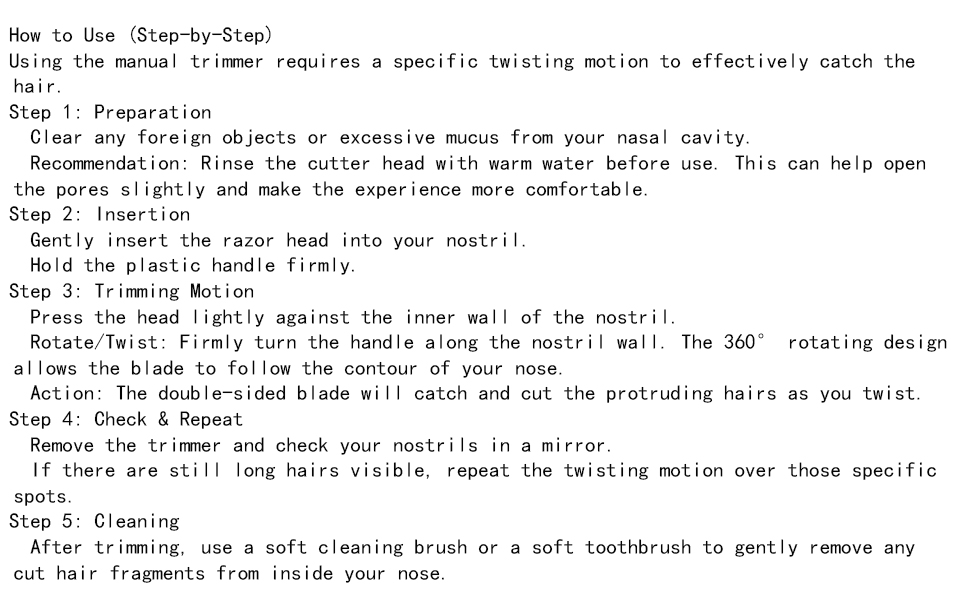 How to use manual nose hair trimmer