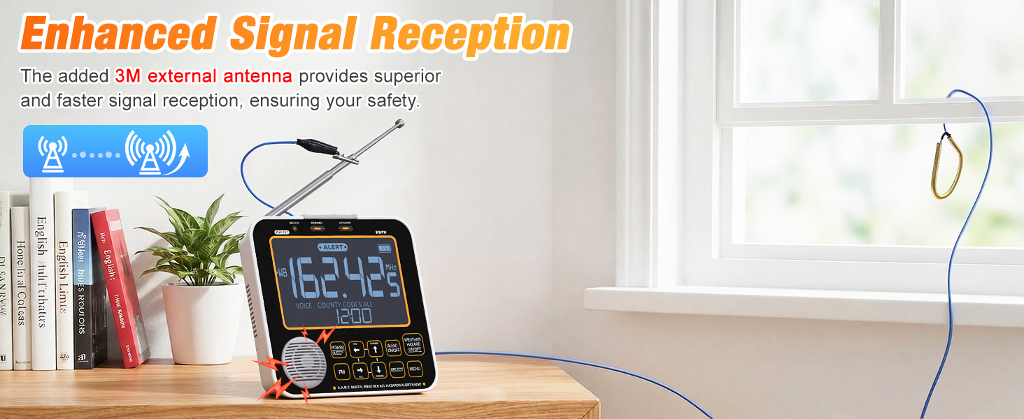 WR321 NOAA Weather Alert Radio for Home